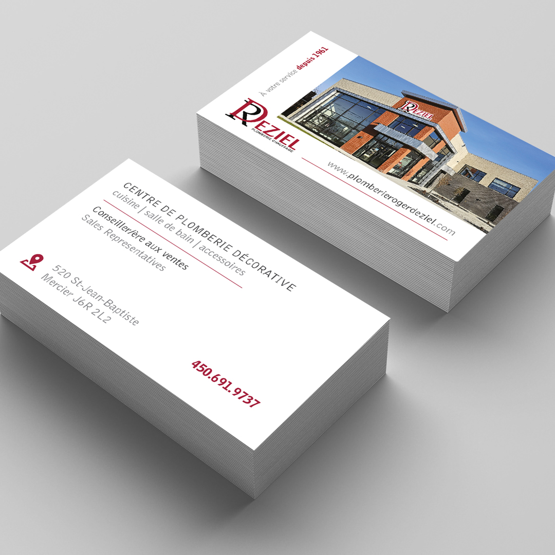 Cartes professionnelles Plomberie Déziel